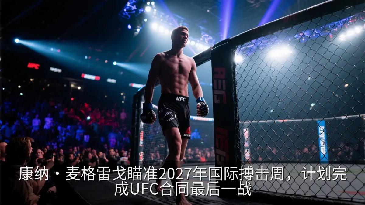 综合格斗选手在灯光下走向比赛场地